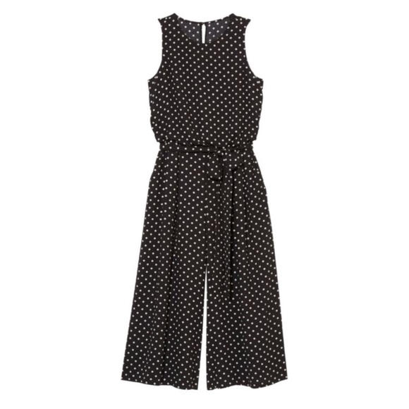 polka dot culotte jumpsuit
